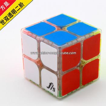 <Free Shipping>Funs 2x2x2 (50MM) Fangshi Shishuang Magic Cube Puzzle Cube Transparent  with Tile