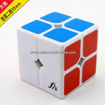 <Free Shipping>Funs 2x2x2 (55MM) Shishuang Magic Cube Puzzle Cube Black PVC Stickers