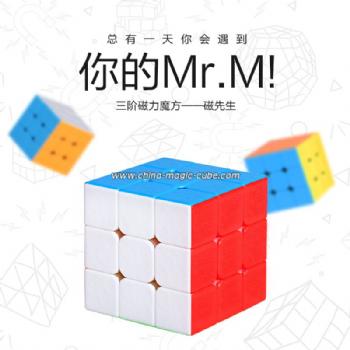 Shengshou 3x3x3 Magnetic Magic Cube Twisty Puzzle Toy - Colorful