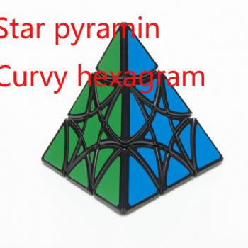 Lanlan Curvy hexagram Star pyramin Black Cubo Magico Educational Toy